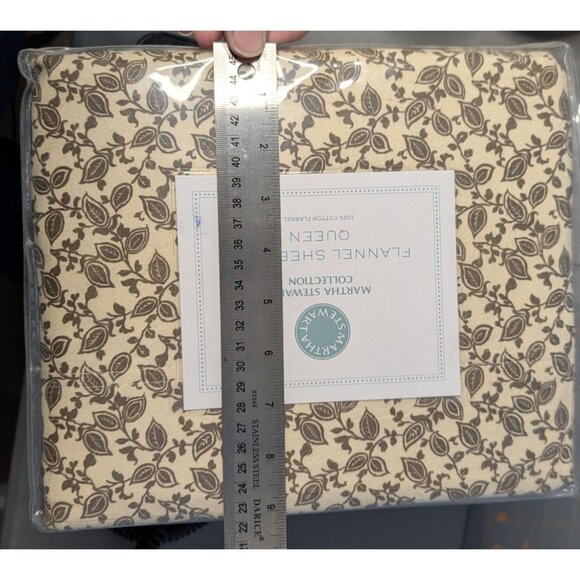 Martha Stewart Queen Inglenook Flannel Sheet Set 100% Cotton Floral Fall Winter - Picture 11 of 13